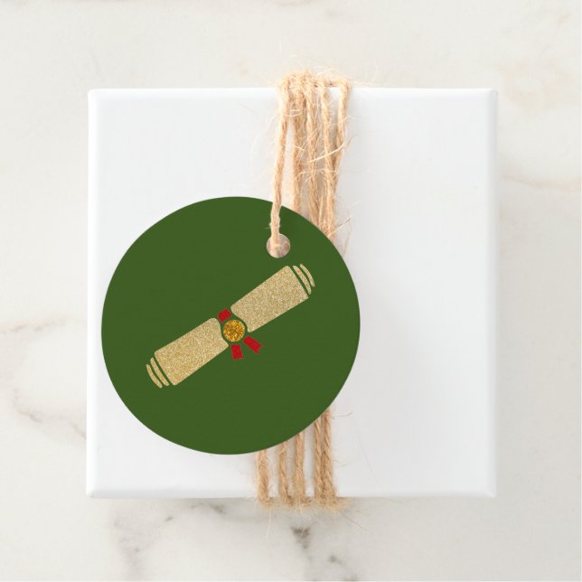 Glitter Diploma Graduation Favour Tags (In Situ)