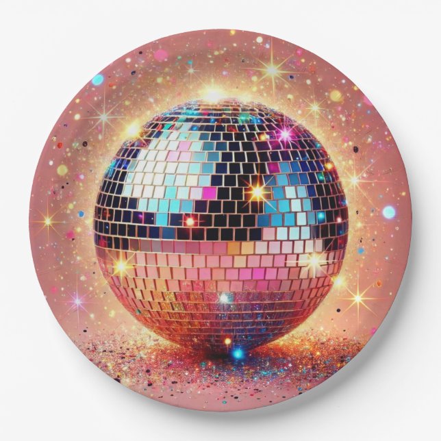 Glitter disco paper plates! plate (Front)