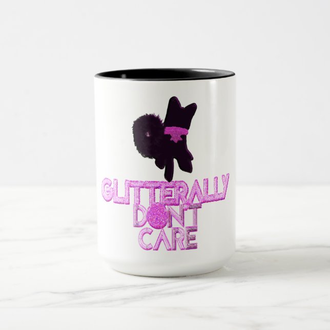 Glitter dog don't care mug (Center)