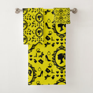 Glitter Doll Birthday Glam Fashion  Bath Towel Set