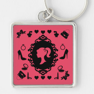 Glitter Doll Birthday Glam Fashion Keychain
