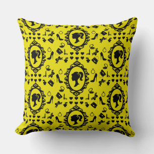 Glitter Doll Birthday Glam Fashion Throw Pillow
