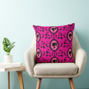 Glitter Doll Birthday Pink Glam Fashion Throw Pillow