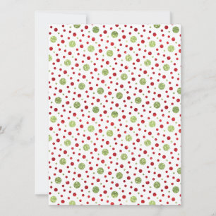 Glitter Dots in Christmas Red and Green Glitter Holiday Card