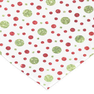 Glitter Dots in Christmas Red and Green Glitter Long Table Runner