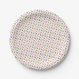 Glitter Dots in Christmas Red and Green Glitter Paper Plate