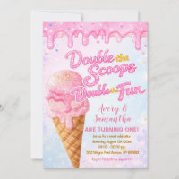 Glitter Double the Scoops Birthday Pastel Sparkle