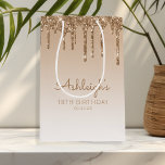 Glitter Drip 18th Birthday Gold Medium Gift Bag<br><div class="desc">This chic 18th birthday party gift bag features a sparkly gold faux glitter drip border and gold ombre background. Personalize it with her name in handwriting script,  along with her birthday and date below.</div>