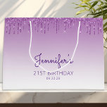 Glitter Drip 21st Birthday Purple Large Gift Bag<br><div class="desc">This chic 21st birthday party gift bag features a sparkly purple faux glitter drip border and purple ombre background. Personalize it with her name in handwriting script,  along with her birthday and date below.</div>