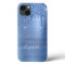 Glitter Drips Blue Monogram