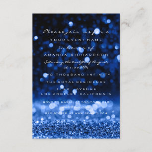 Glitter Drips Blue Navy Wedding Bridal Sweet 16th Invitation
