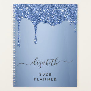 Glitter Drips Blue Personalized Planner