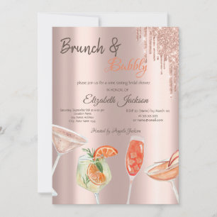 Glitter Drips Cocktails Brunch & Bubbly  Invitation