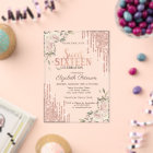  Glitter Drips Floral Rose Gold Floral Sweet 16