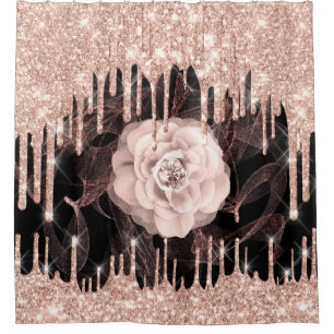 Glitter Drips Flower Diamond Rose Spark Black