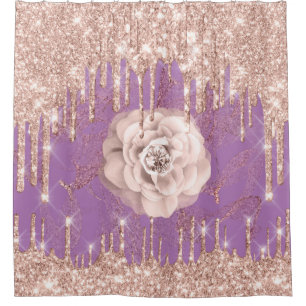 Glitter Drips Flower Diamond Rose Spark Purple