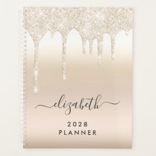 Glitter Drips Gold Personalized Planner