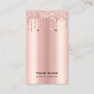 Glitter Drips Rose Gold jewellery earring display Business Card