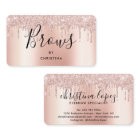 Glitter drips rose gold metallic elegant brows