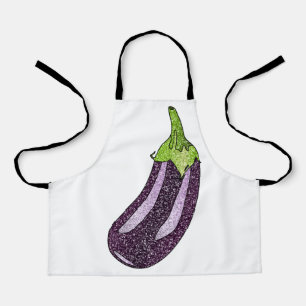 Glitter Eggplant Apron