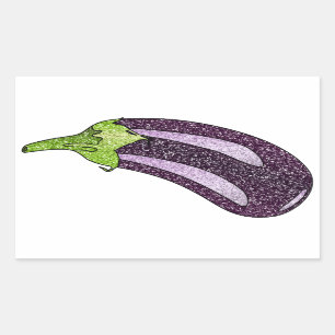 Glitter Eggplant Sticker