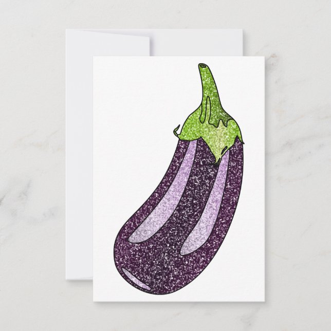 Glitter Eggplant Thank You Card (Front)