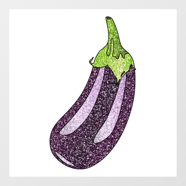 Glitter Eggplant Window Cling (Sheet)