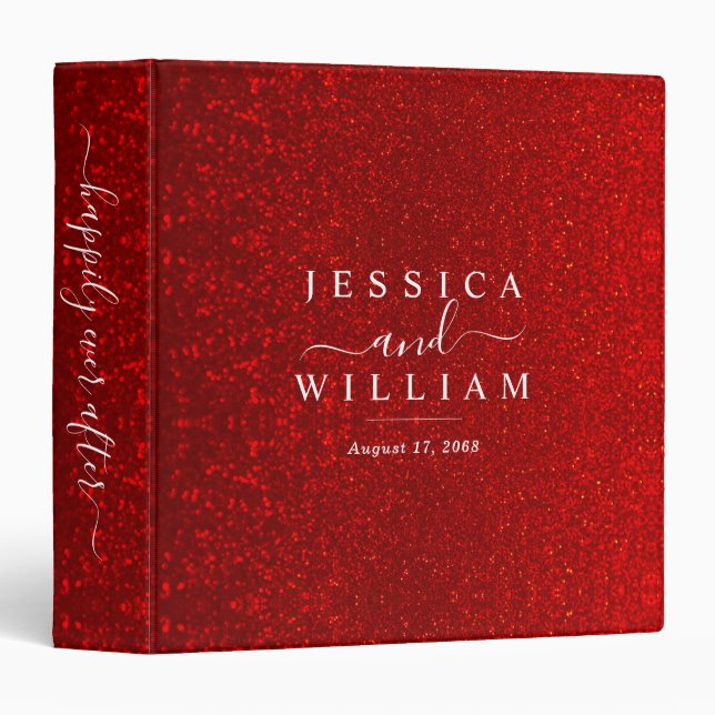 Glitter Elegant Wedding Photo Album 3 Ring Binder (Front/Spine)