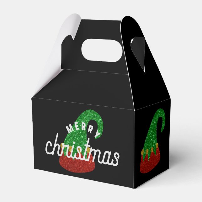 Glitter Elf Hat Favor Box (Front Side)