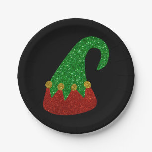 Glitter Elf Hat Paper Plate