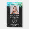 Glitter Employee Photo Logo Barcode Name Badge