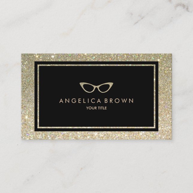 Glitter Eye Glasses Business Card (Front)