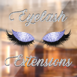 Glitter Eyelash Extensions Business Front Window Cling