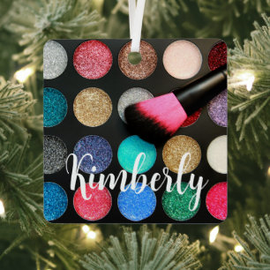 Glitter Eyeshadow Personlized Metal Ornament