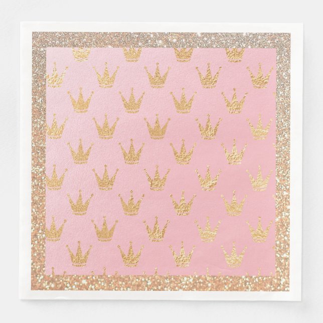 Glitter Fairy Crowns For Her Napkin (Front)