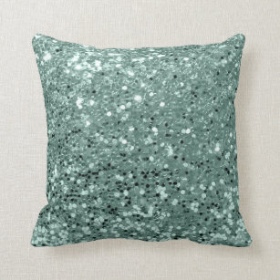 Glitter Fashion Sequin Blush Mint Green Glam Throw Pillow