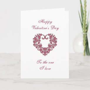 Glitter Flourish Valentine Greeting Card