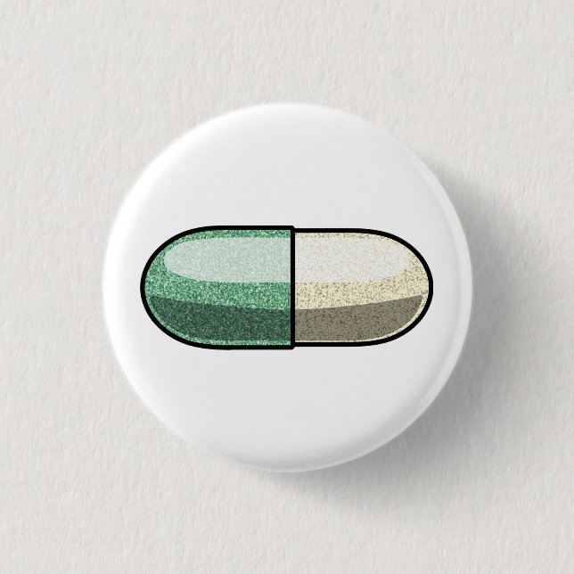 Glitter Fluoxetine 1 Inch Round Button (Front)