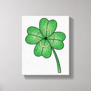 Glitter Four Leaf Clover Canvas Print