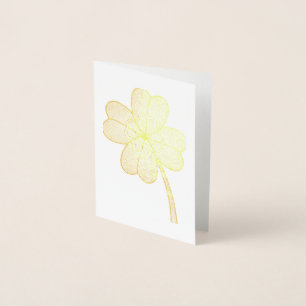Glitter Four Leaf Clover Foil Card