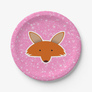 Glitter Fox Paper Plate
