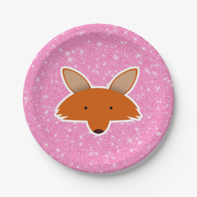 Glitter Fox Paper Plate (Front)