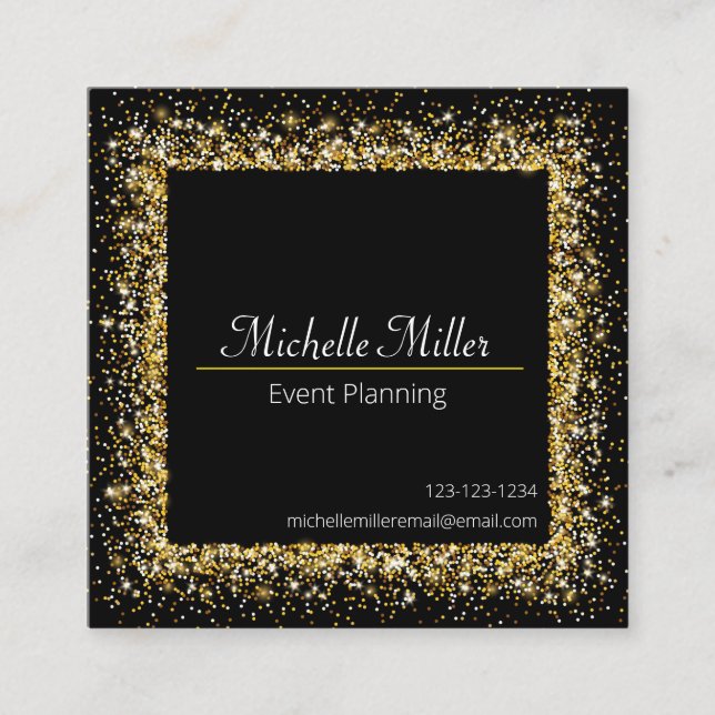 Glitter Frame - Square Business Card (Front)