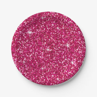 GLITTER | fuchsia Paper Plate