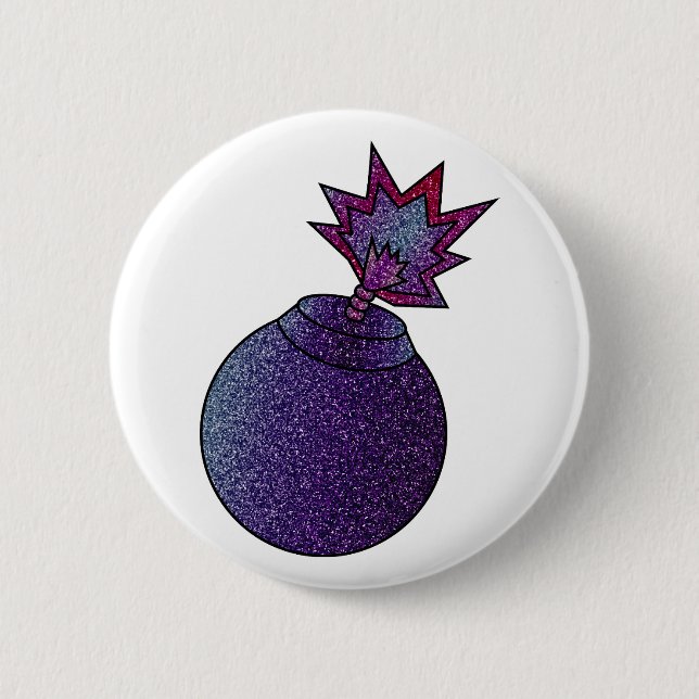 Glitter Galaxy Bomb 2 Inch Round Button (Front)