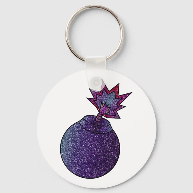 Glitter Galaxy Bomb Keychain (Front)