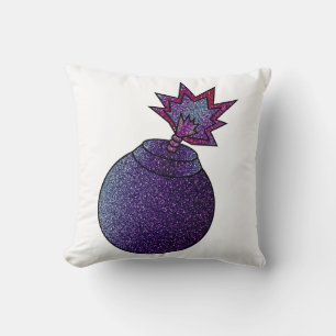 Glitter Galaxy Bomb Throw Pillow