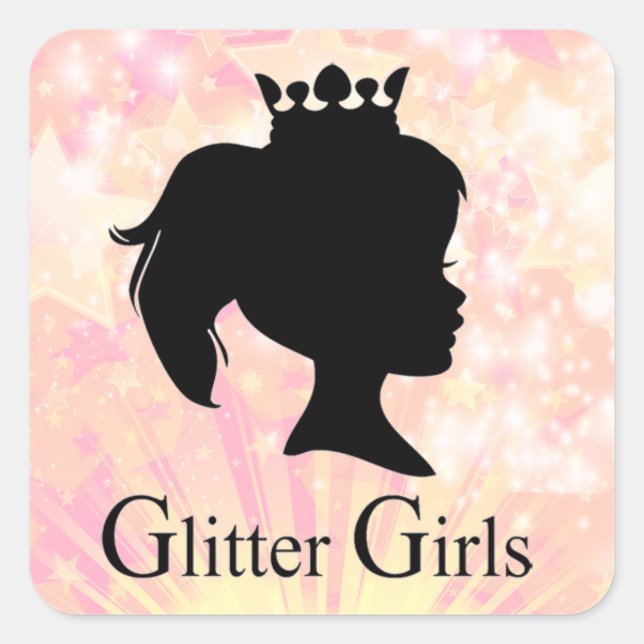 Glitter Girls Square Sticker (Front)