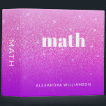 Glitter Girly Sparkly Pink Purple Name School  Binder<br><div class="desc">Personalized Glitter Girly Sparkly Pink Purple Name School 3 Ring Binder</div>