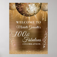 Glitter Glam 100 & Fabulous Gold Disco Ball